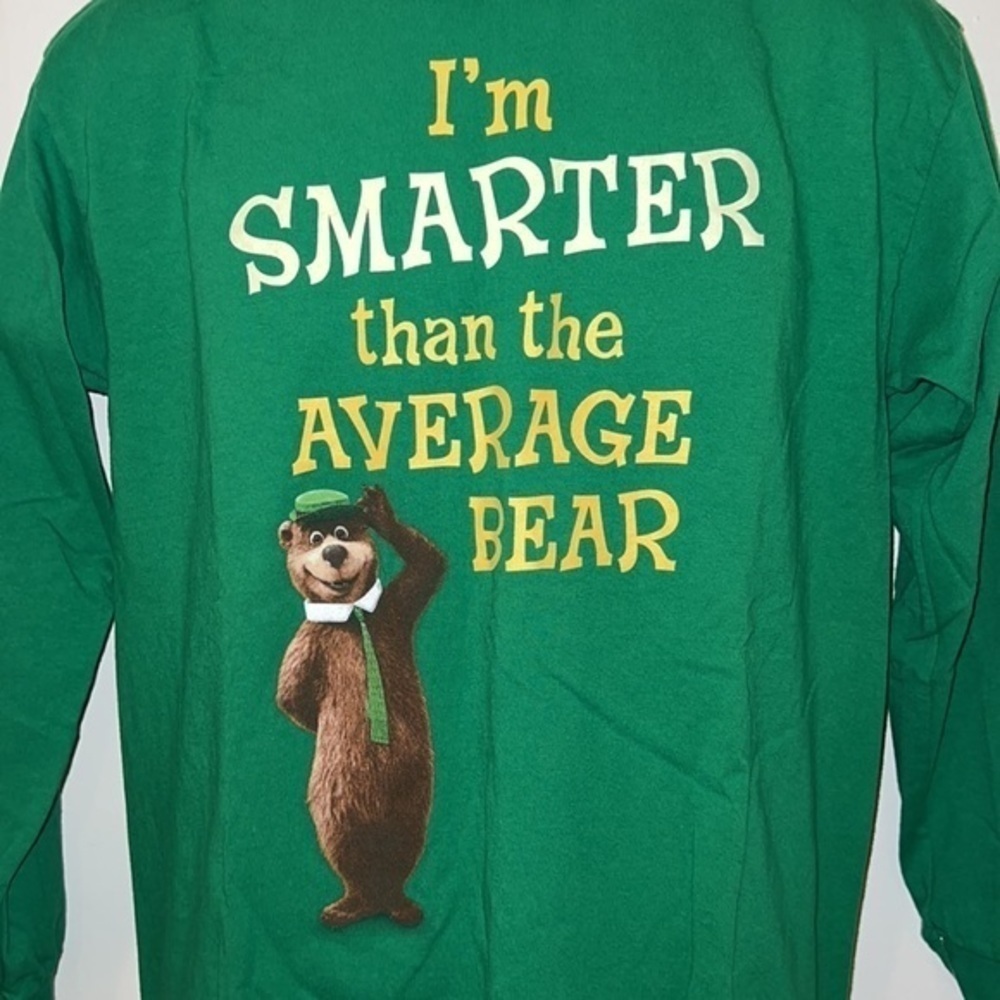 Youth Unisex Vintage 2010 Yogi Bear/The Movie Green Long Sleeved Graphic Tee - Picture 5 of 10